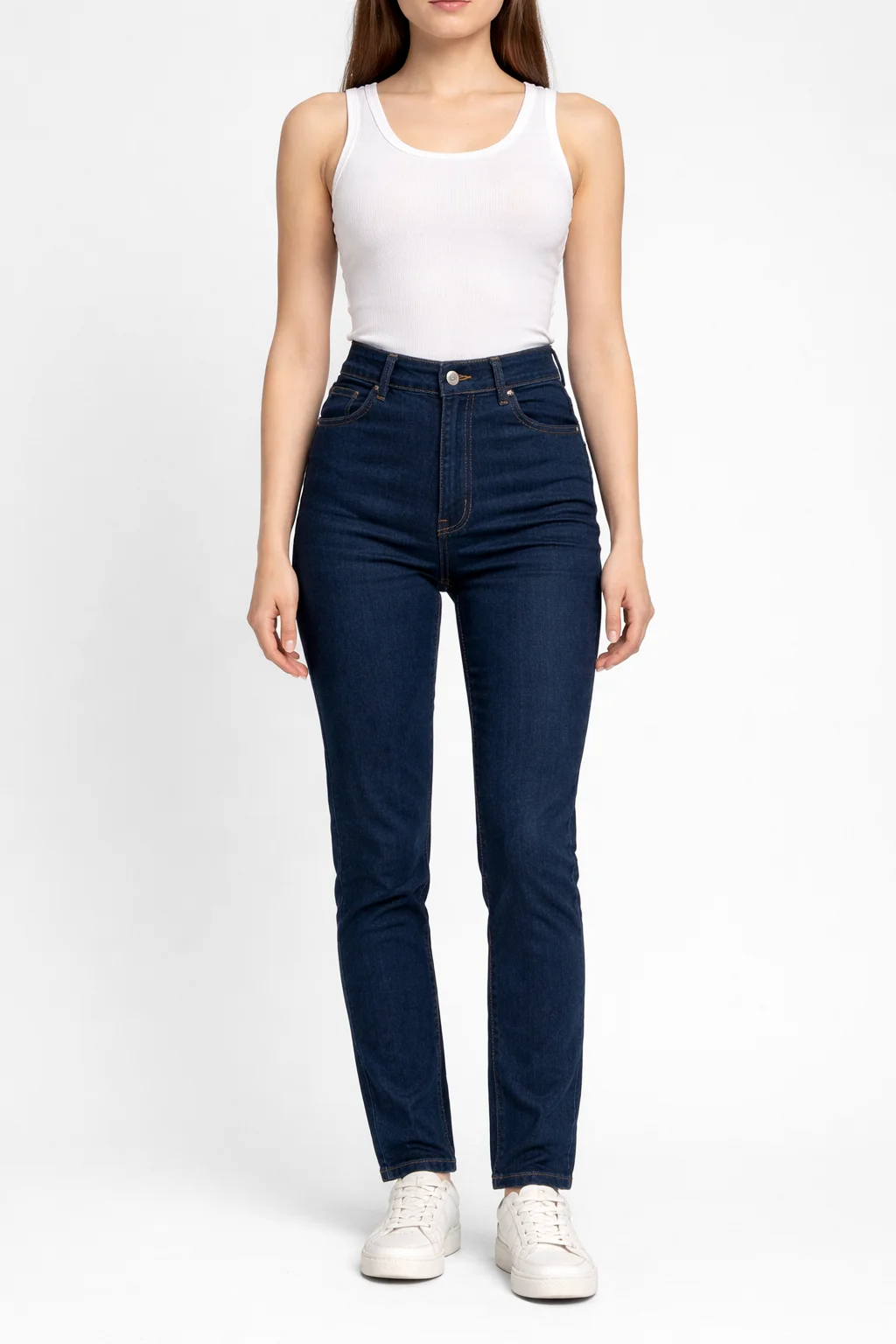 spodnie damskie  - Classic High waisted skinny jeggins-6 tall
