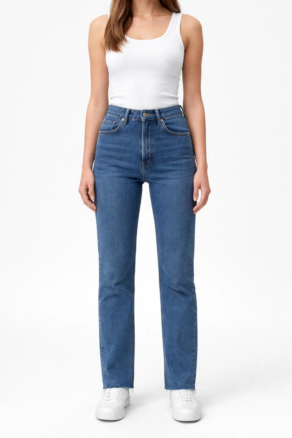spodnie damskie  - Raw Edge Mom Jeans