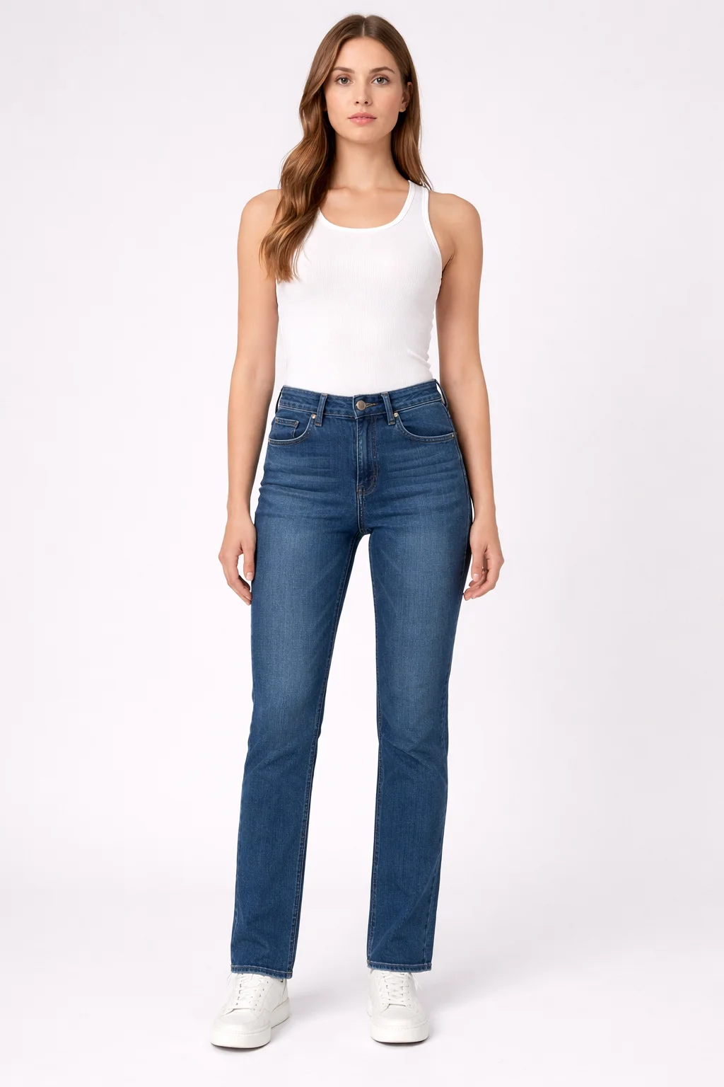 spodnie damskie  - Skinny Mid Waist